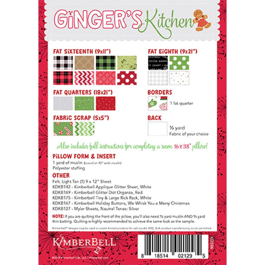 Ginger's Kitchen Bench Pillow by Kimberbell Designs