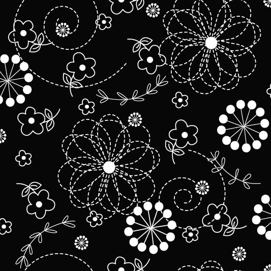 Black Doodles Designed by Kim Christopherson of Kimberbell Designs for Maywood Studios
