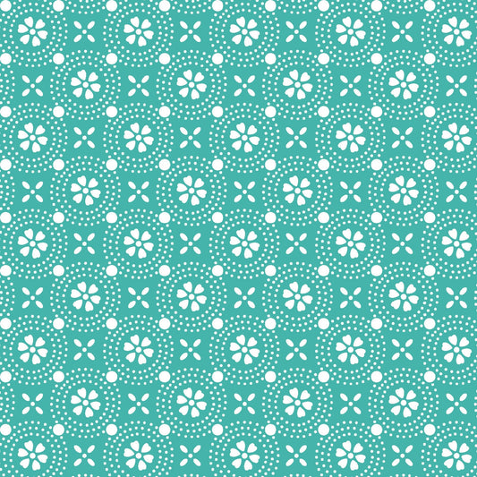 Teal Dotted Circles Designed by Kim Christopherson of Kimberbell Designs for Maywood Studios