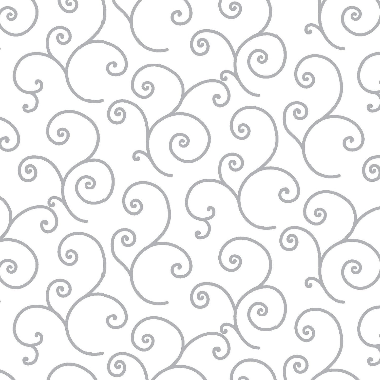 White w/Gray Scroll Designed by Kim Christopherson of Kimberbell Designs for Maywood Studios