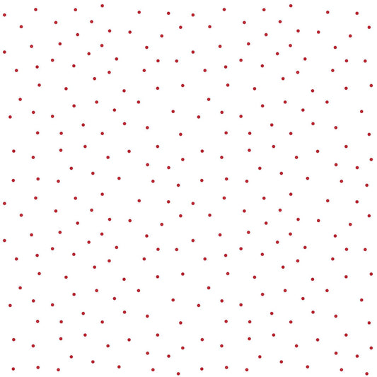 White w/Red Tiny Dots Designed by Kim Christopherson of Kimberbell Designs for Maywood Studios