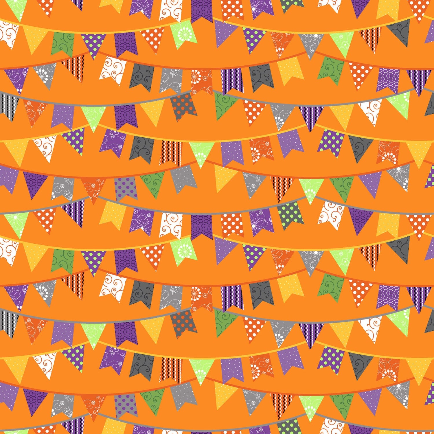 Halloween Flags Orange of Hometown Halloween Designed by Kim Christopherson of Kimberbell Designs for Maywood Studios