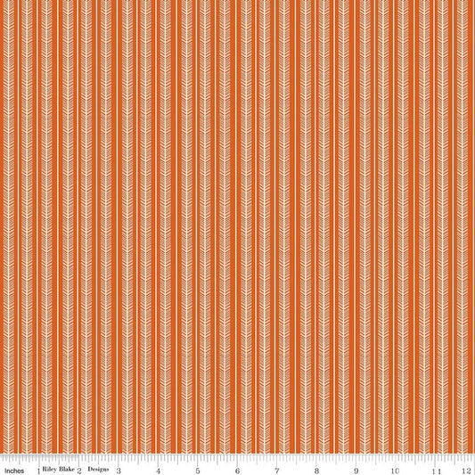 Adel in Autumn Stripes Persimmon by Sandy Gervais for Riley Blake Designs
