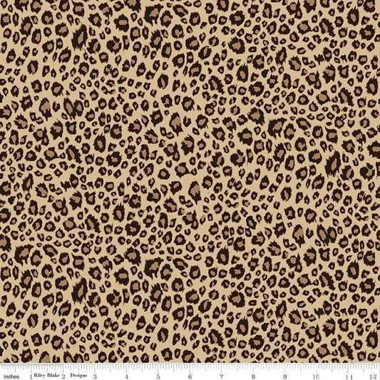 Animal Kingdom Leopard Mini Brown for Riley Blake Designs