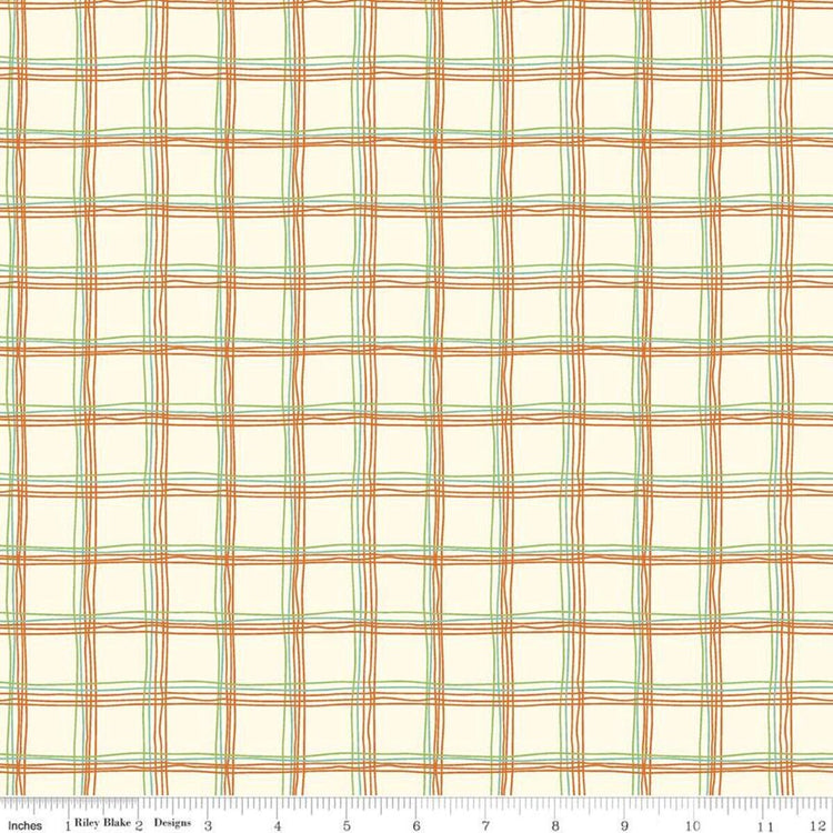 Eat Your Veggies! Plaid Cream by Sandy Gervais for Riley Blake Designs  