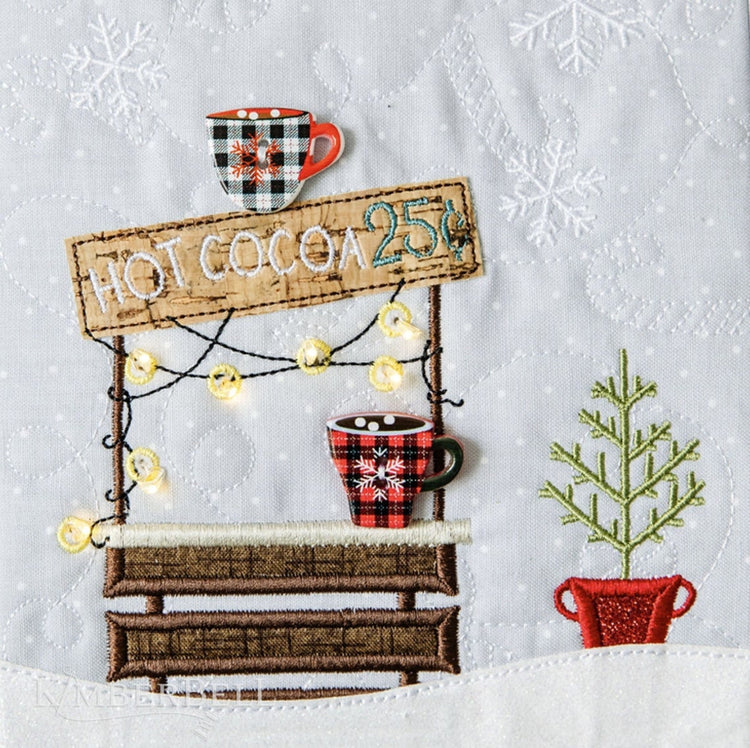 Candy Cane Lane Bench Pillow Machine Embroidery CD by Kimberbell Designs 