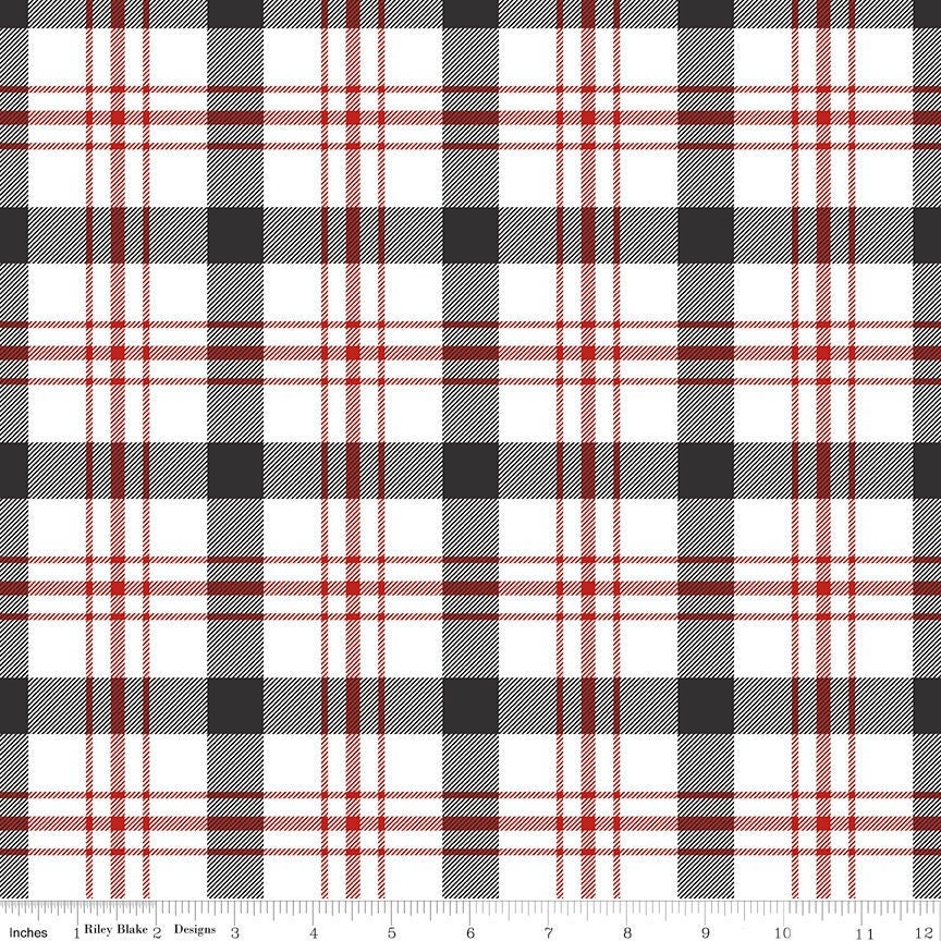 Into The Woods Tartan White by Lori Whitlock for Riley Blake Designs 