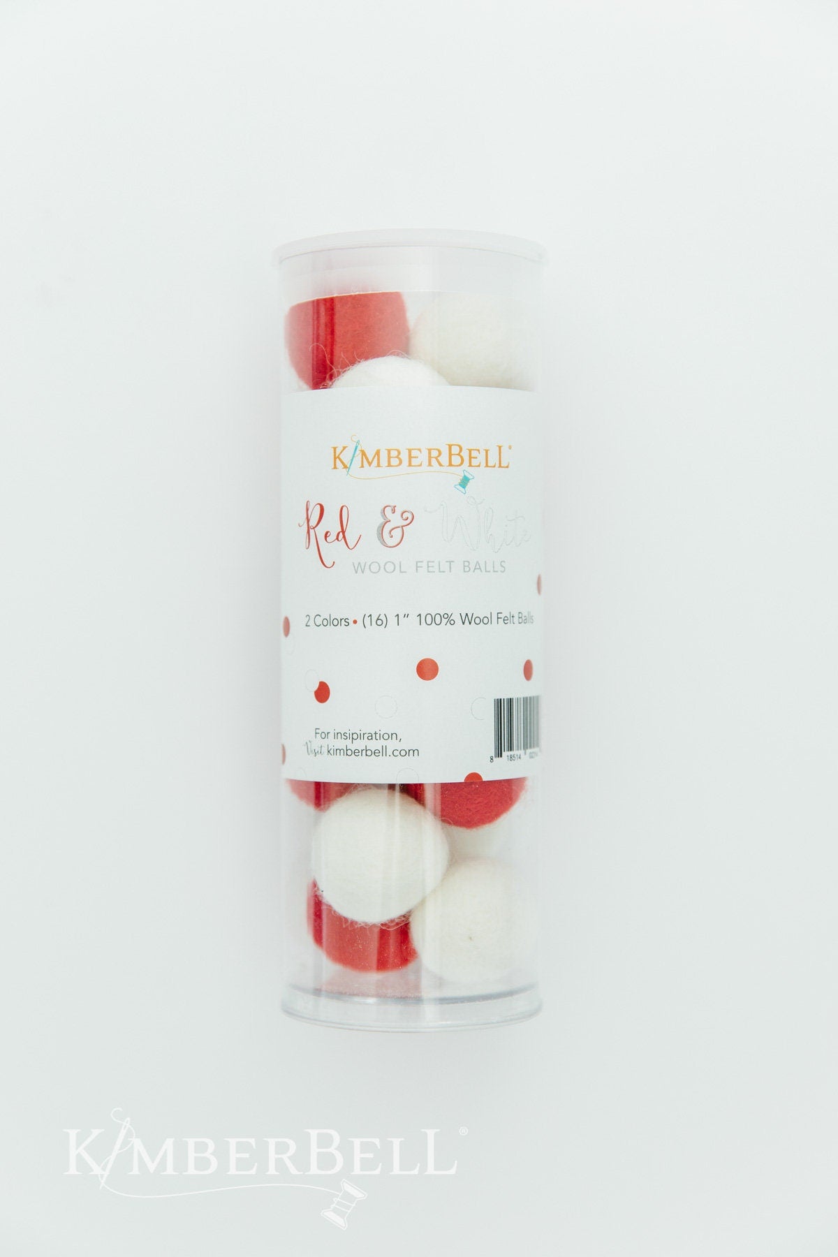 Red & White Wool Felt Balls by Kimberbell Designs in Red and White 