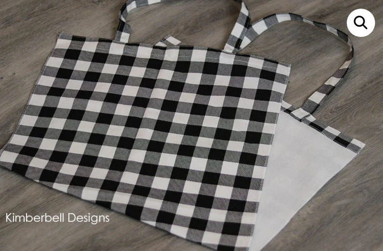 Open Seamed Totes in Denim and Buffalo Check by Kimberbell Designs 