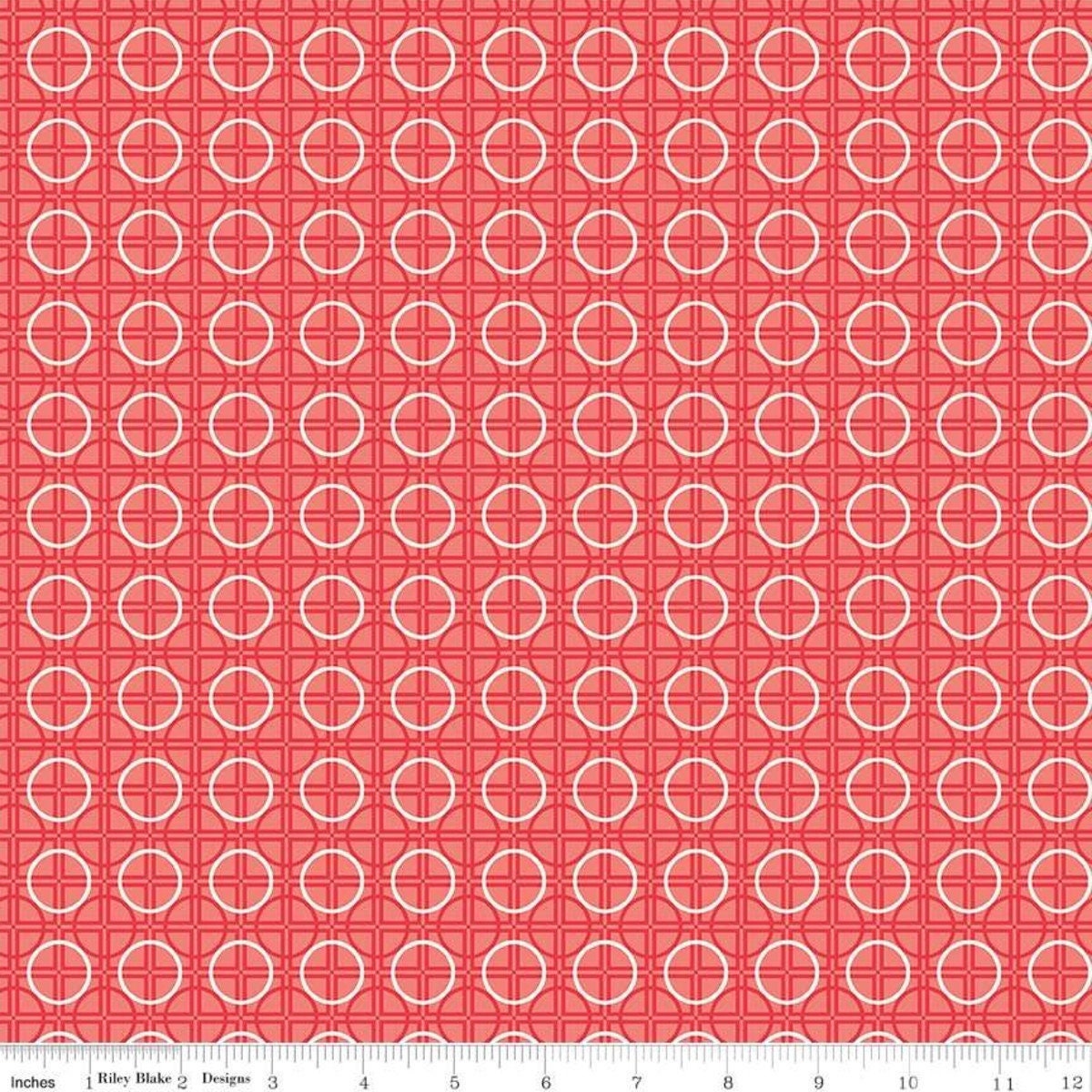 Bee Basics Circle Red by Lori Holt for Riley Blake Designs 