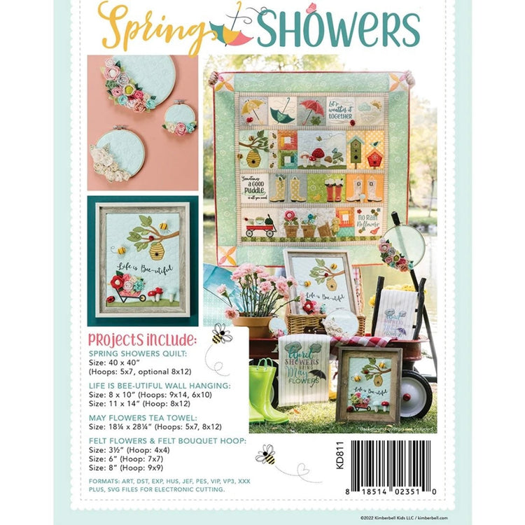 Spring Showers Embroidery CD by Kimberbell Designs 