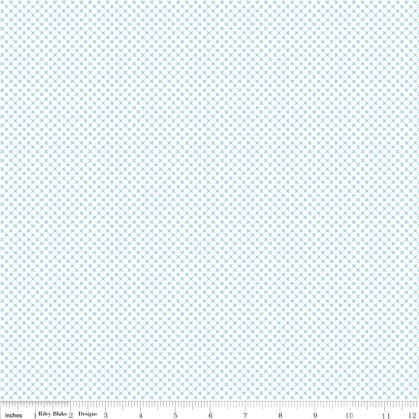 Kisses On White Aqua by Riley Blake Designs 