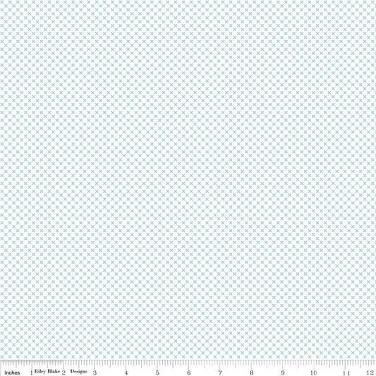 Kisses On White Aqua by Riley Blake Designs 