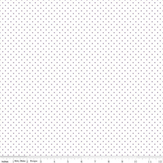 Swiss Dot On White Lavender by Riley Blake Designs 