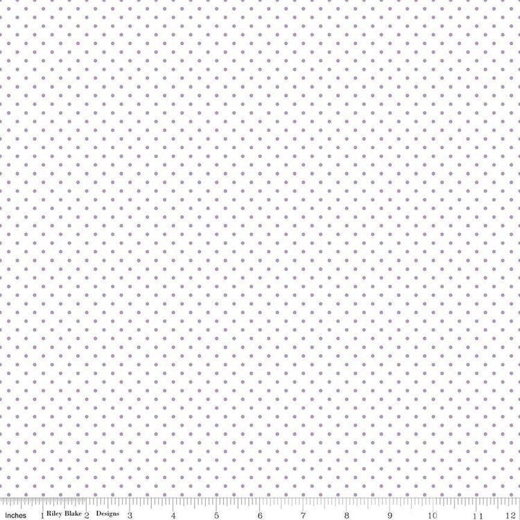 Swiss Dot On White Lavender by Riley Blake Designs 