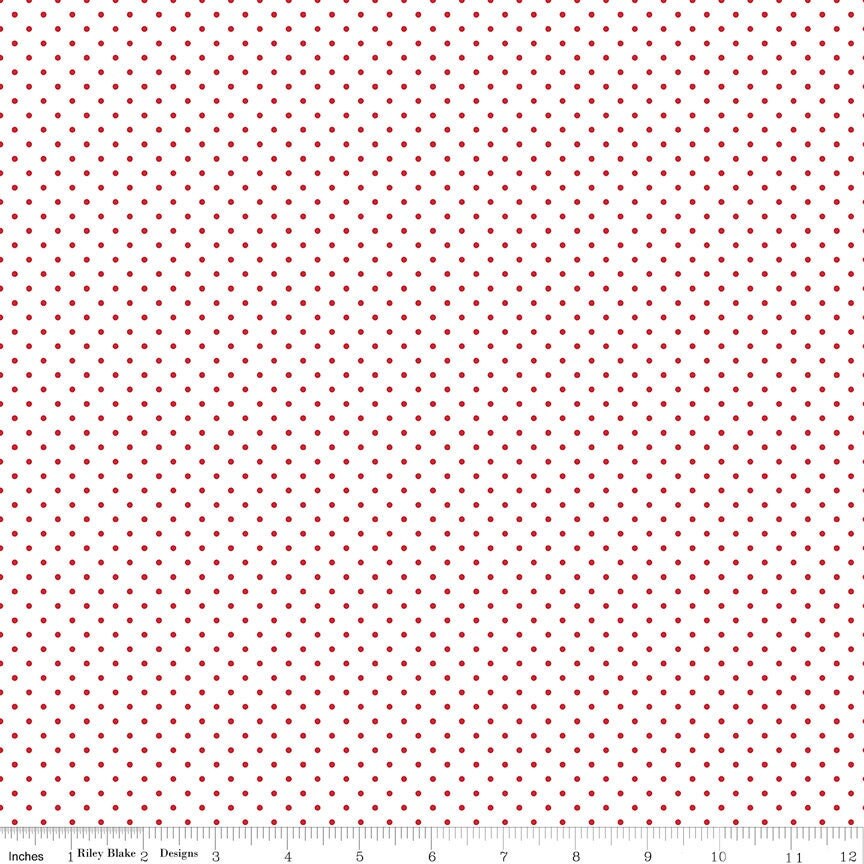 Swiss Dot On White Red by Riley Blake Designs 