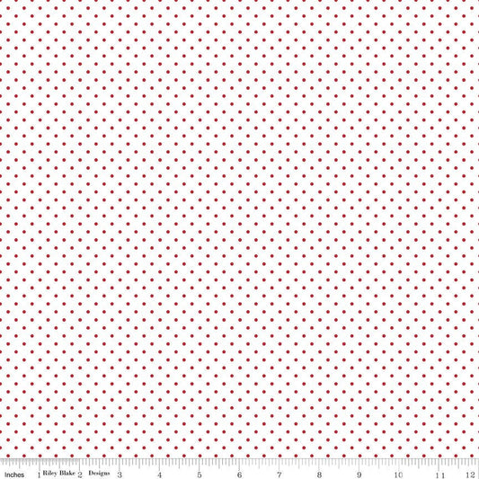 Swiss Dot On White Red by Riley Blake Designs 