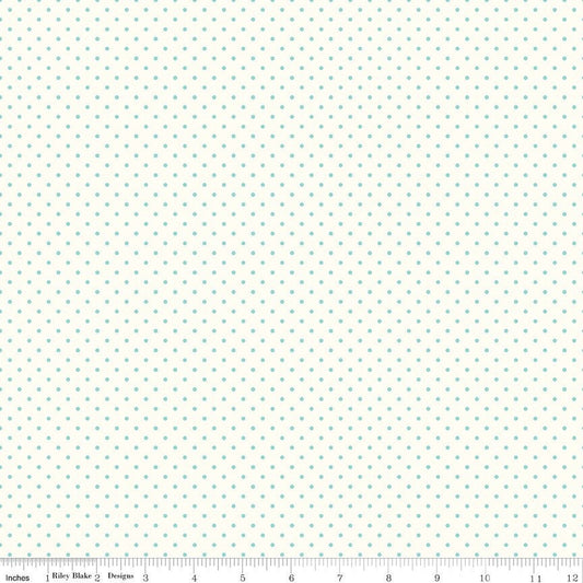 Swiss Dot On Cream Aqua by Riley Blake Designs 