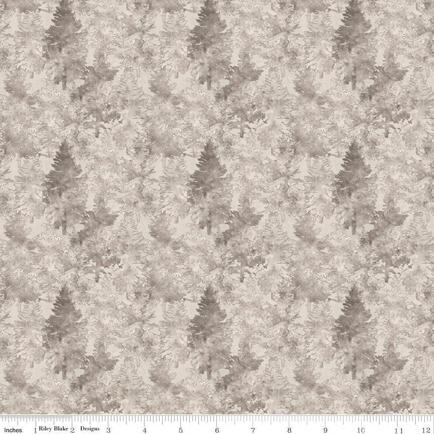 Nature's Window Trees Parchment by Greg and Company for Riley Blake Designs 