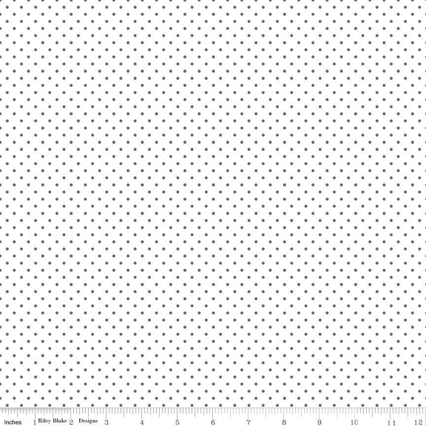 Swiss Dot On White Steel by Riley Blake Designs 