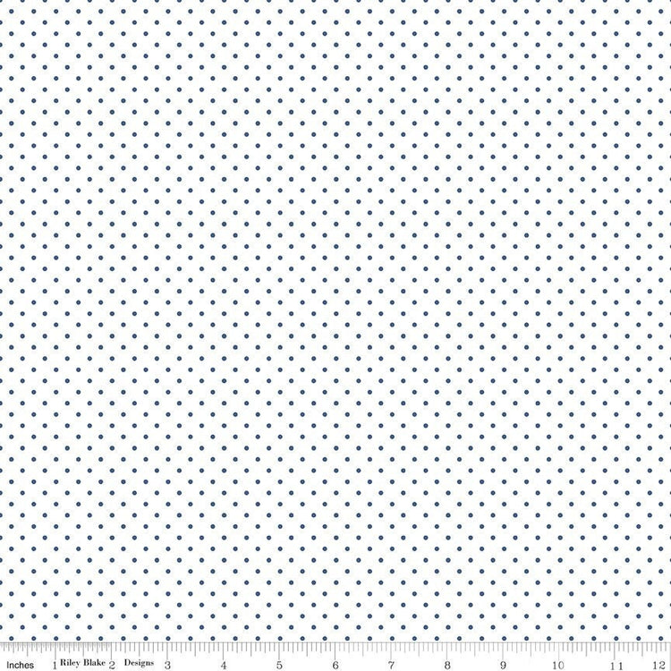 Swiss Dot On White Denim by Riley Blake Designs 