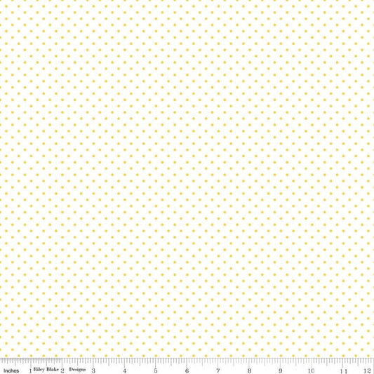 Swiss Dot On White Yellow by Riley Blake Designs 