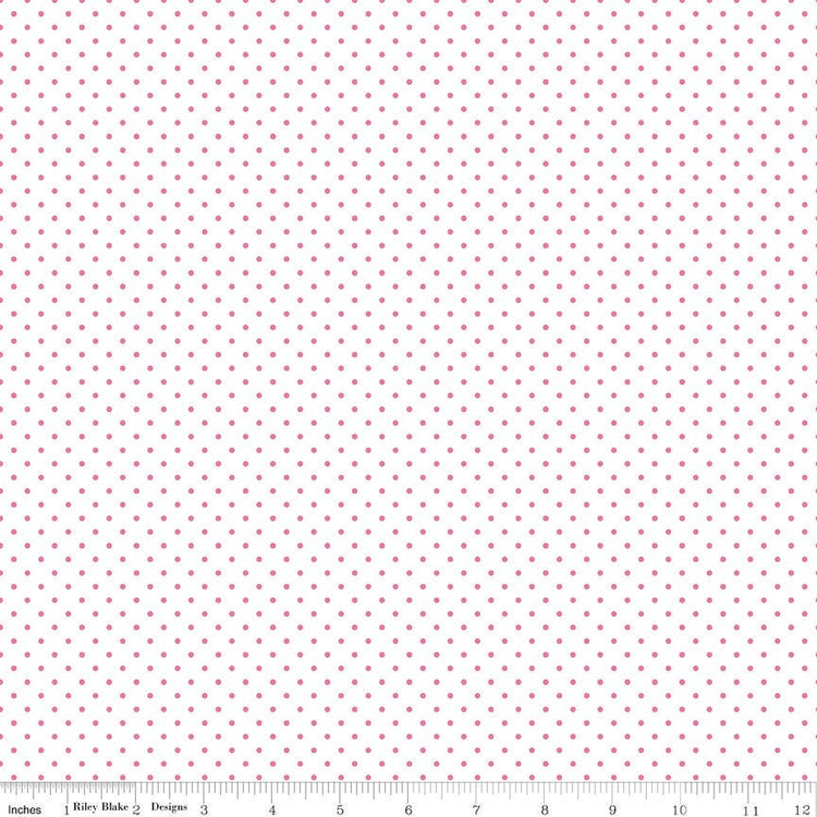 Swiss Dot On White Hot Pink by Riley Blake Designs 