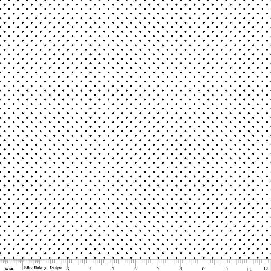 Swiss Dot On White Black by Riley Blake Designs 