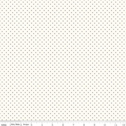 Swiss Dot On Cream Gray by Riley Blake Designs 