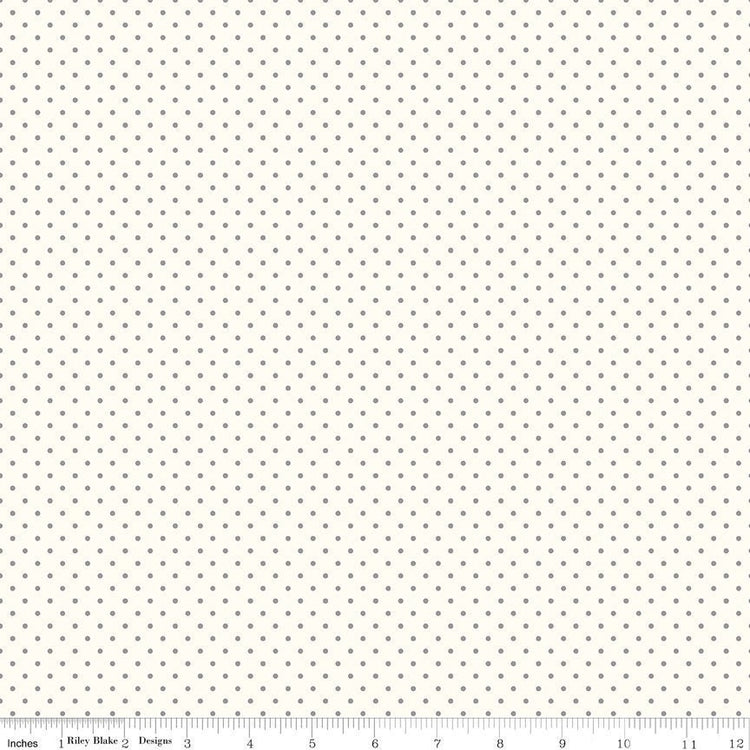 Swiss Dot On Cream Gray by Riley Blake Designs 