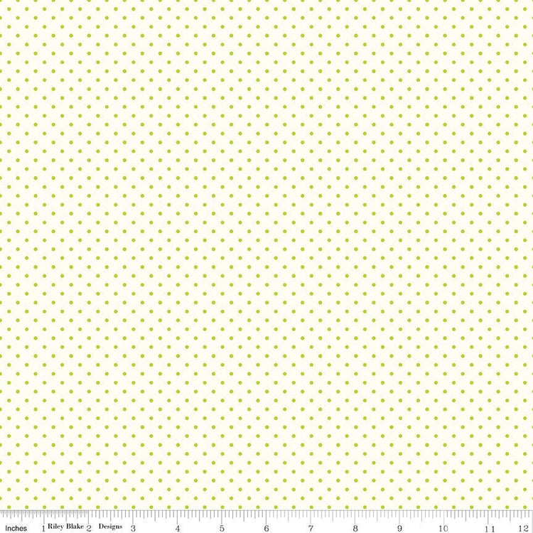 Swiss Dot On Cream Lime by Riley Blake Designs 