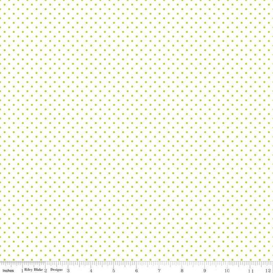 Swiss Dot On White Lime by Riley Blake Designs 