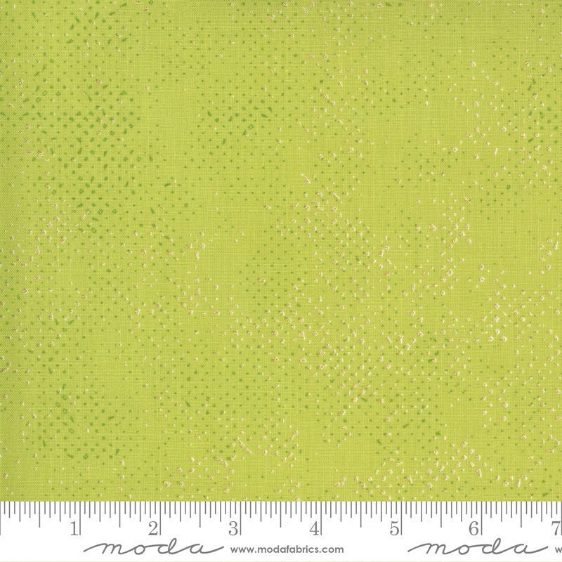 Spotted Metallic Chartreus by Zen Chic for Moda Fabrics (1660 144M)