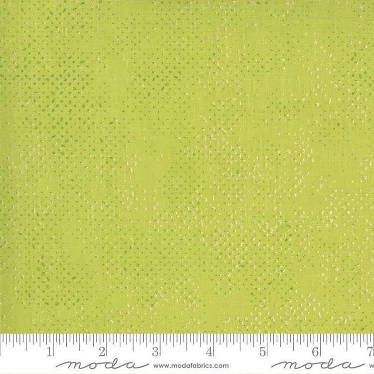 Spotted Metallic Chartreus by Zen Chic for Moda Fabrics (1660 144M)