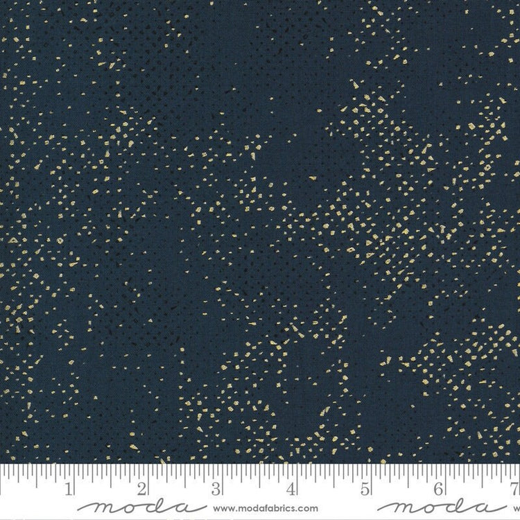 Spotted Metallic Navy by Zen Chic for Moda Fabrics (1660 154M)