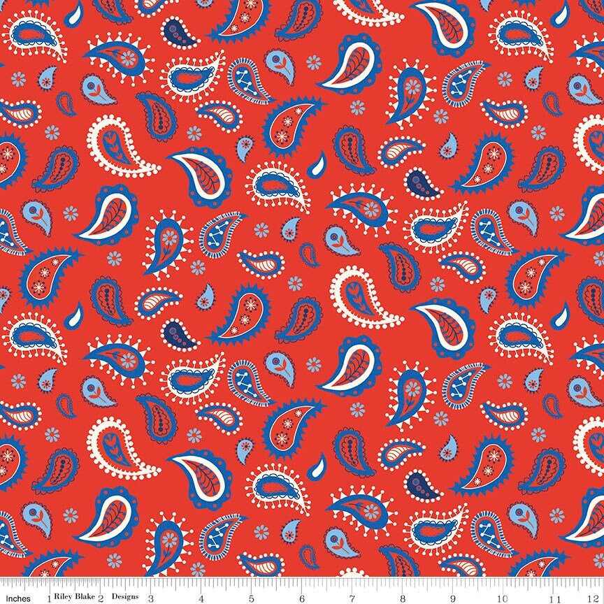 Red White & Bang! Paisley Red by Sandy Gervais for Riley Blake Designs 