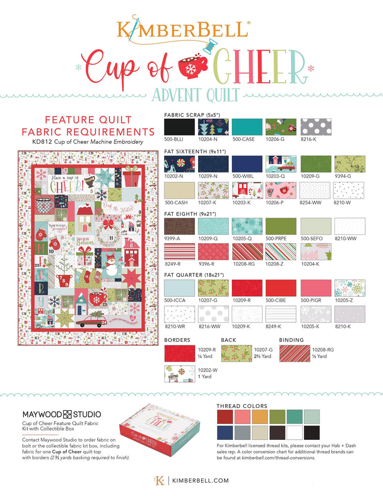 Pre-Order Cup of Cheer Advent Quilt Fabric Kit