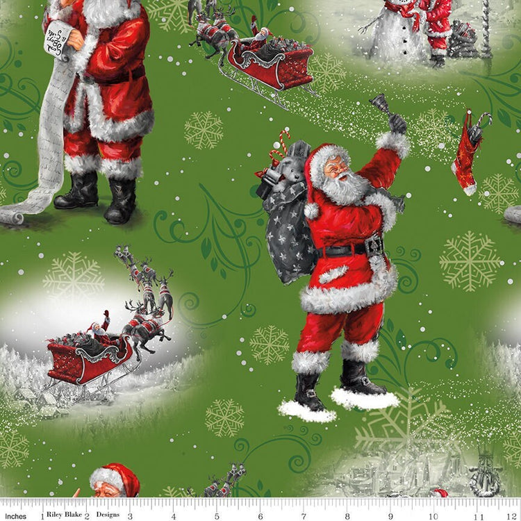 Picture a Christmas Santa Green for Riley Blake Designs - CD12370-GREEN