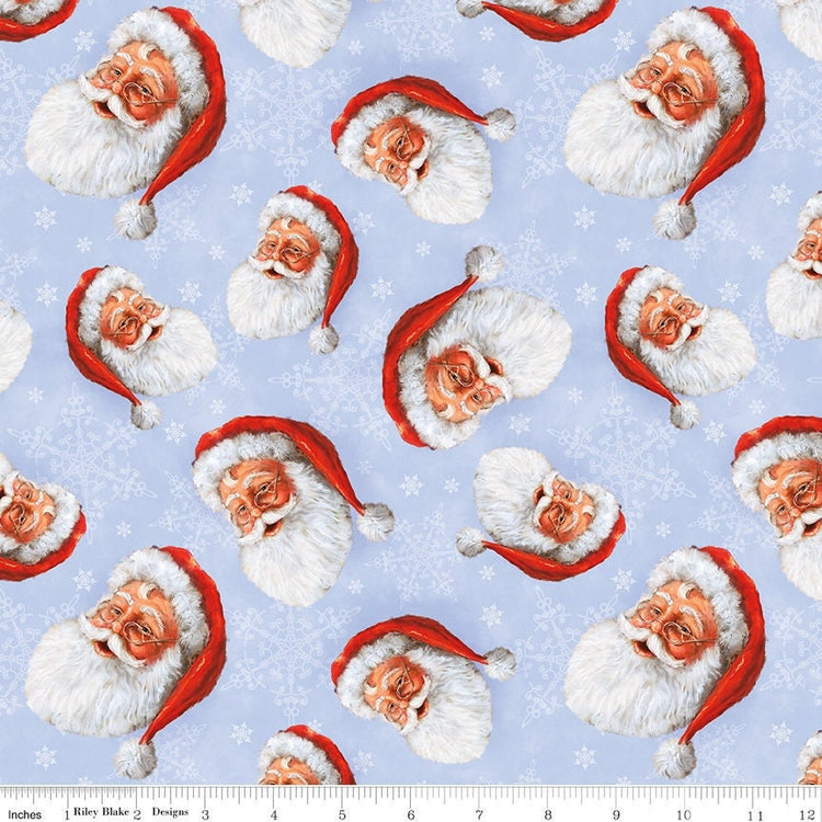 Picture a Christmas Santa Toss Sky for Riley Blake Designs - CD12371-SKY