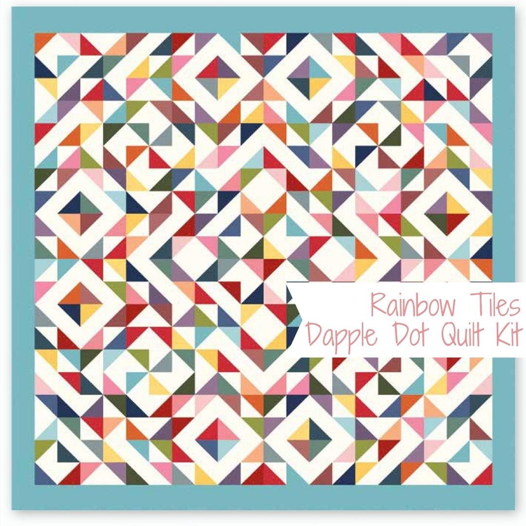 Rainbow Tiles Dapple Dot Quilt Kit with Free Pattern designed