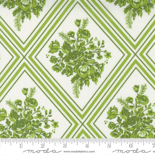 Merry Little Christmas Gather Floral Cream Green