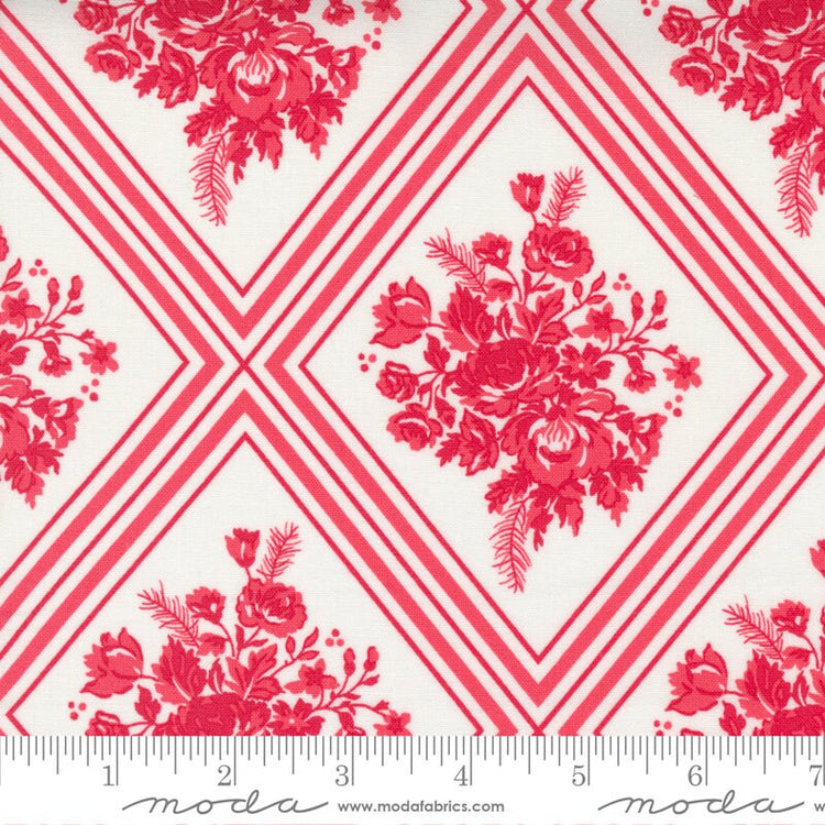 Merry Little Christmas Gather Floral Cream Red