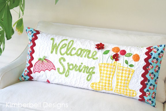 Welcome Spring Bench Pillow