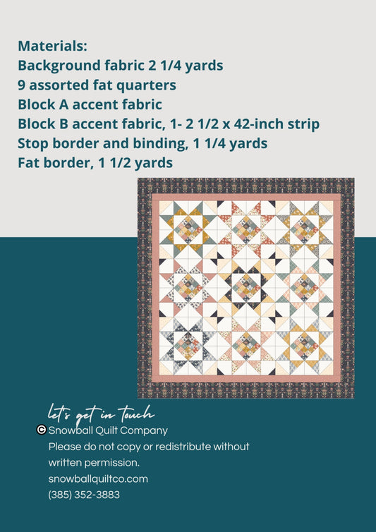 Star Patch On-Point Quilt Pattern
