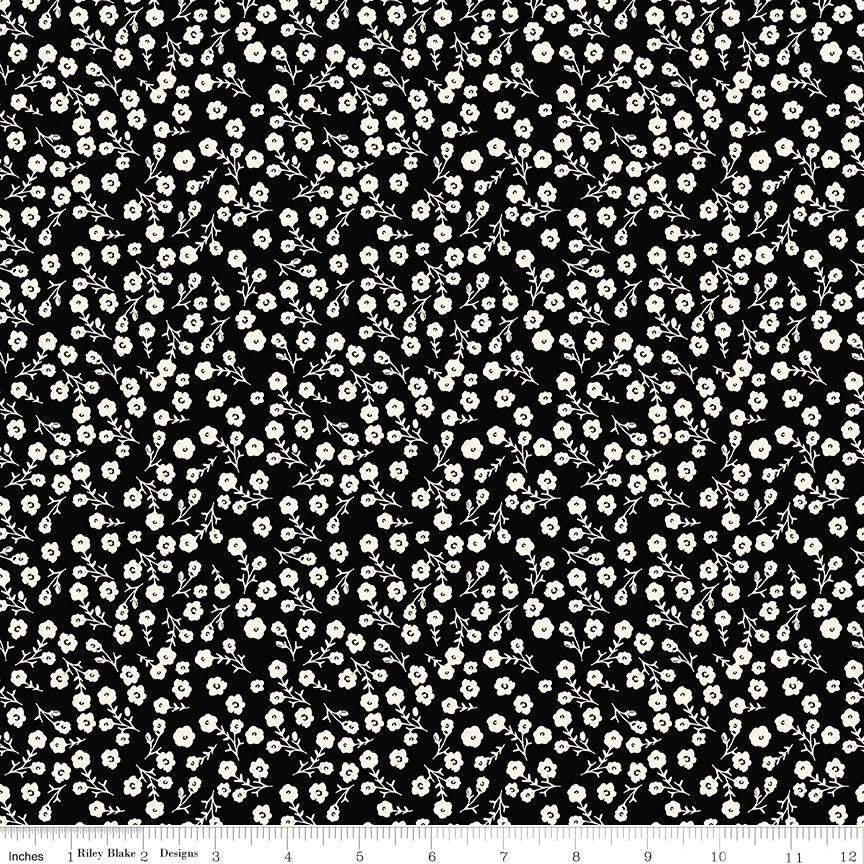 Fluer Noire Fancy Small Floral Black