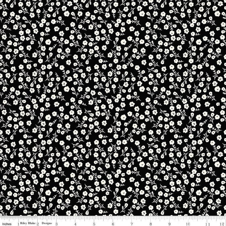 Fluer Noire Fancy Small Floral Black