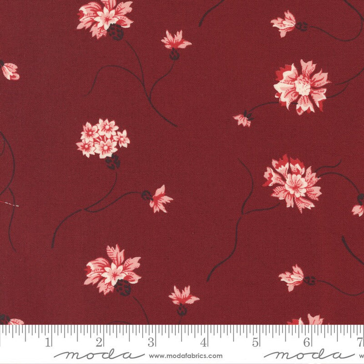 Red and White Gatherings Large Floral Burgundy