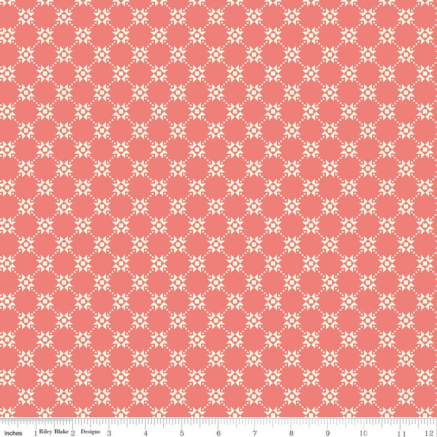 Gingham Cottage Quilty Coral