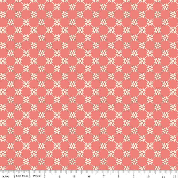 Gingham Cottage Quilty Coral
