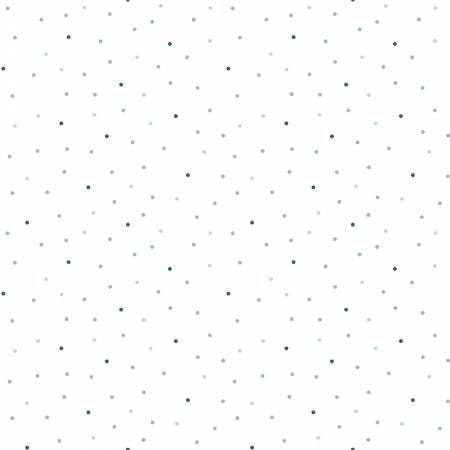 Vintage Flora Tiny Dots Blue on White